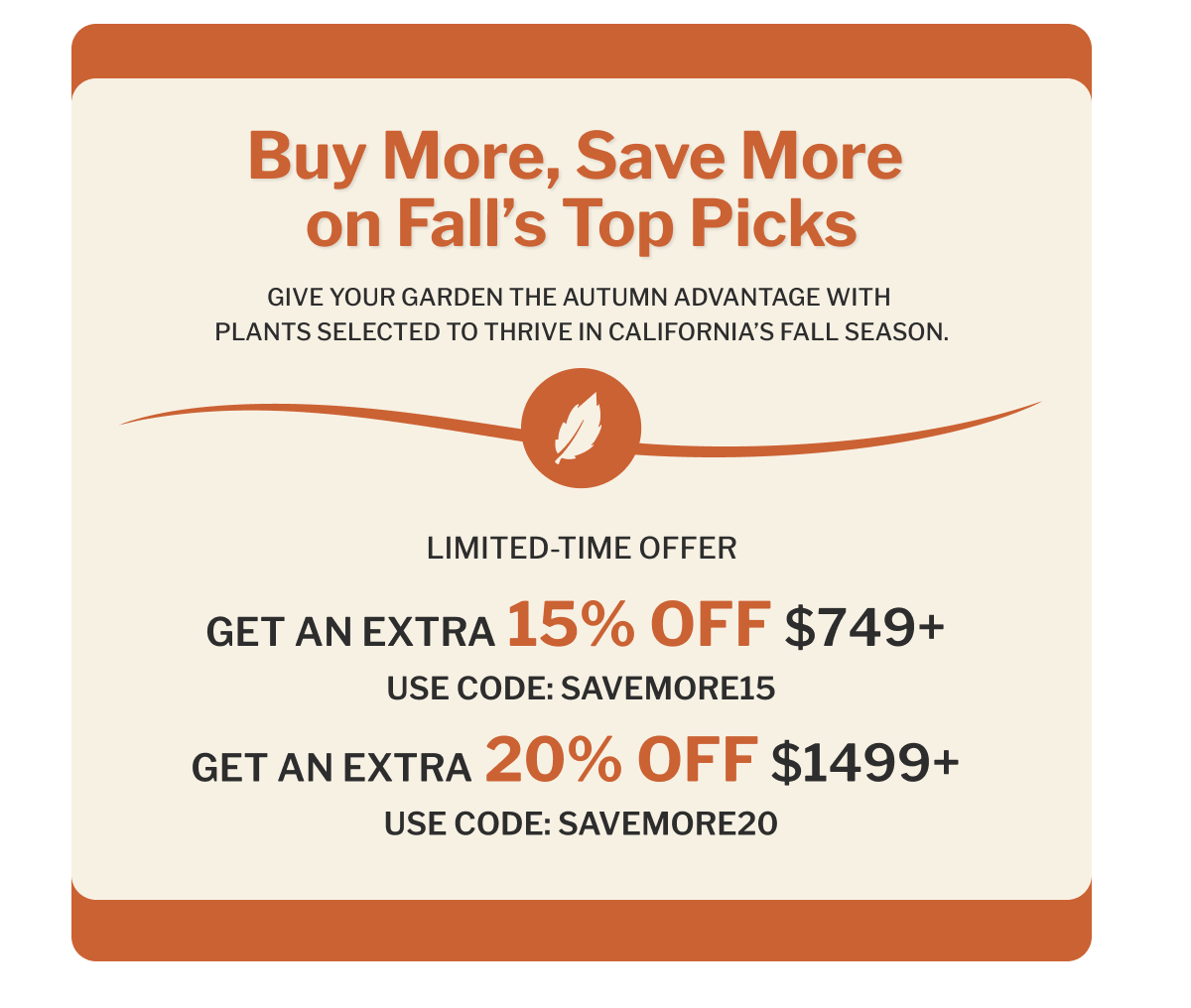 Buy More, Save More on Fall's Top Picks