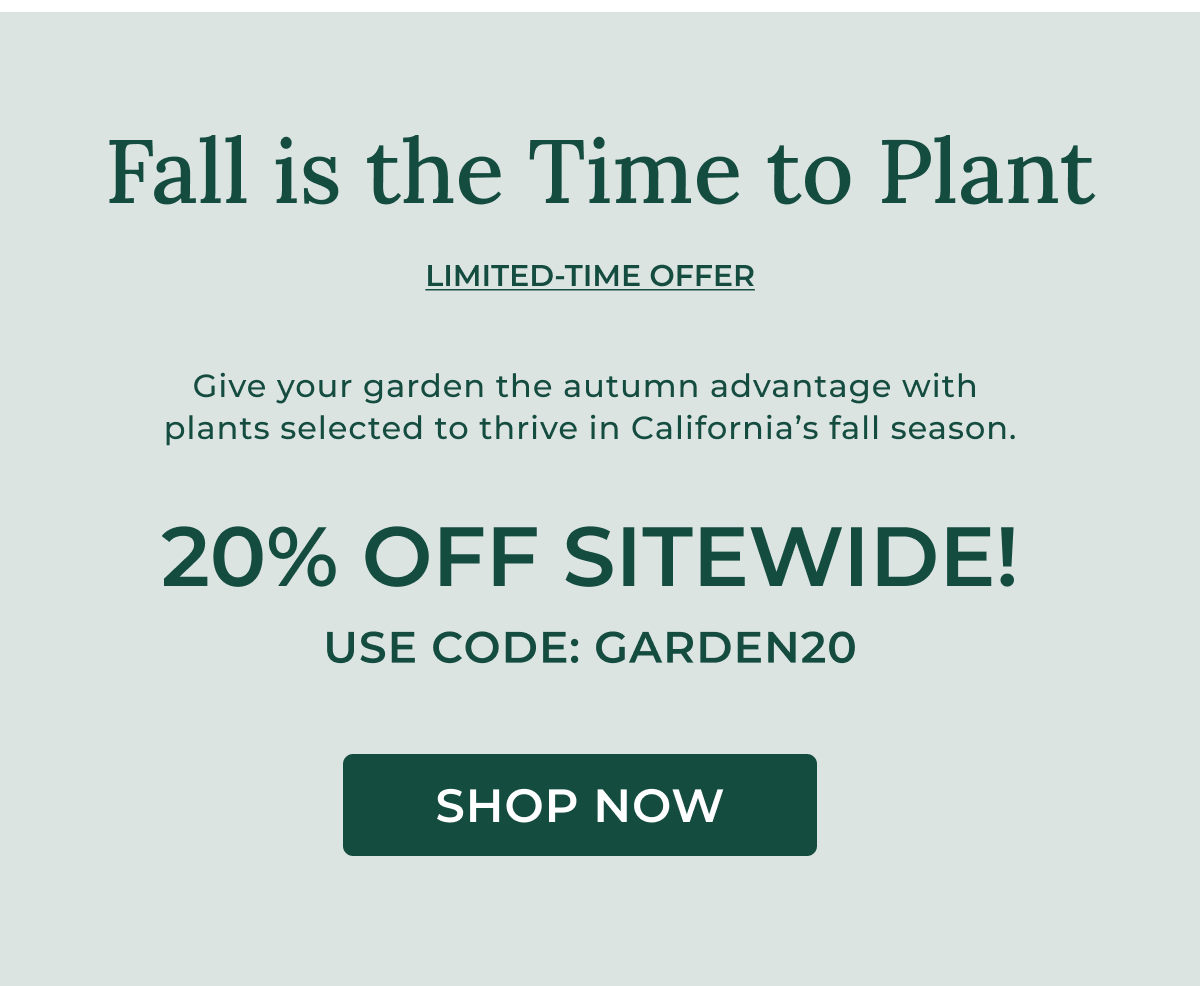 20% OFF SITEWIDE! USE CODE: GARDEN20  SHOP NOW