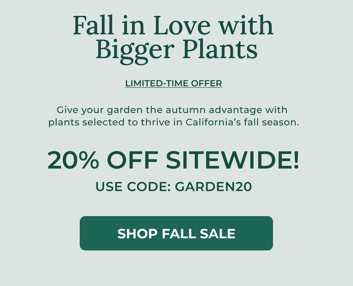 20% OFF SITEWIDE! USE CODE: GARDEN20  SHOP NOW