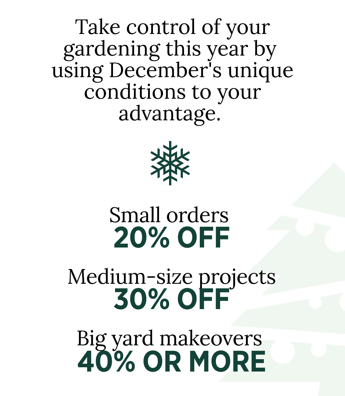 Take control of your gardening this year by using December's unique conditions to your advantage.