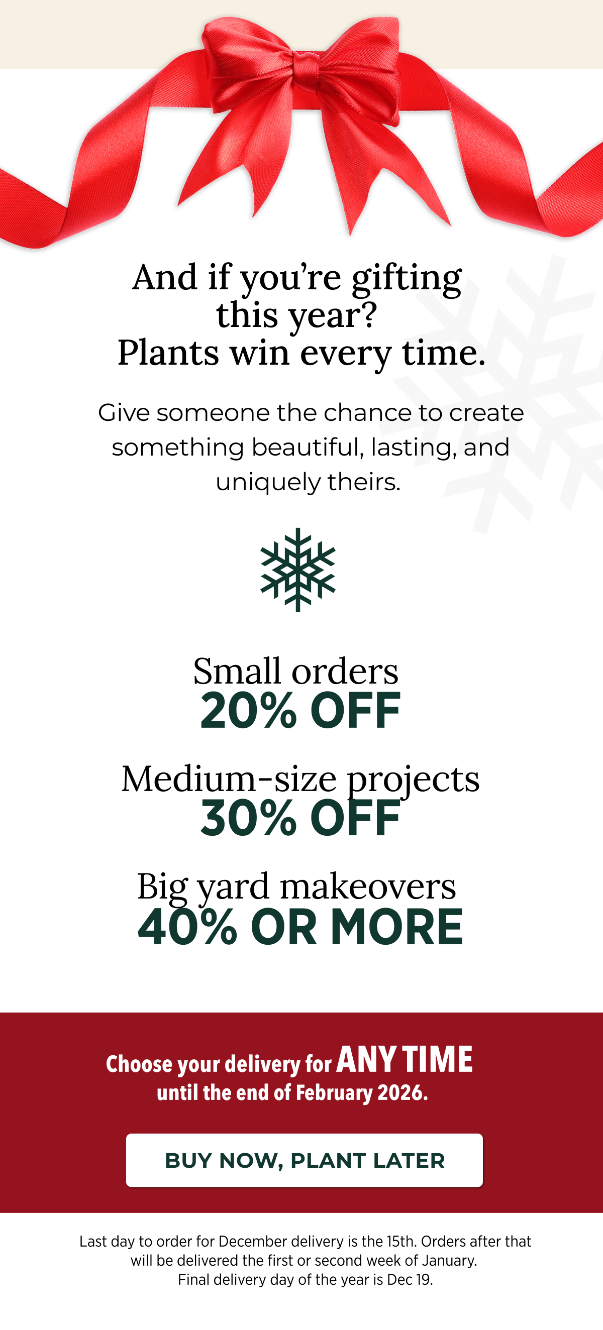 And if you're gifting this year? Plants win every time. Give someone the chance to create something beautiful, lasting, and uniquely theirs.