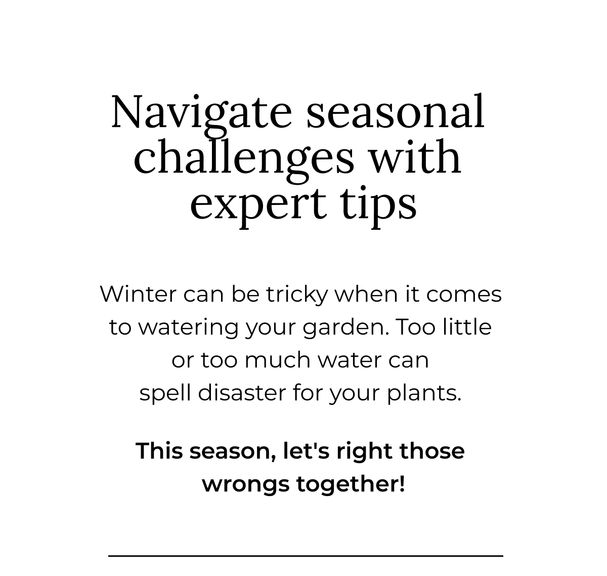 Navigate seasonal challenges with expert tips