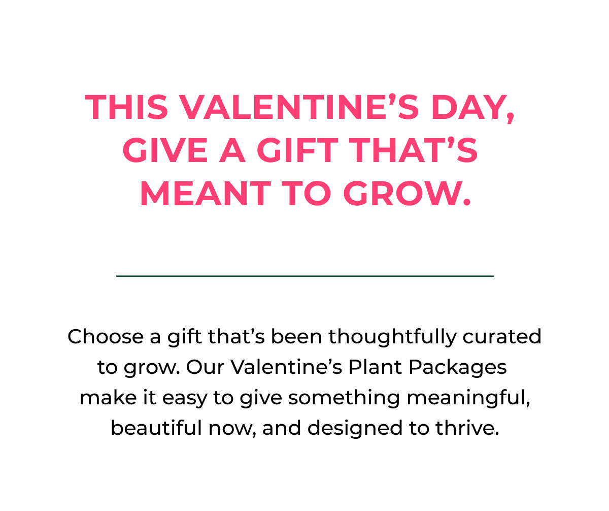THIS VALENTINE'S DAY, GIVE A GIFT THAT'S MEANT TO GROW.