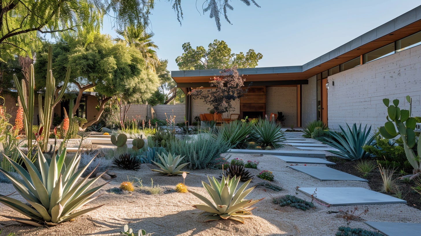 Desert oasis backyard garden