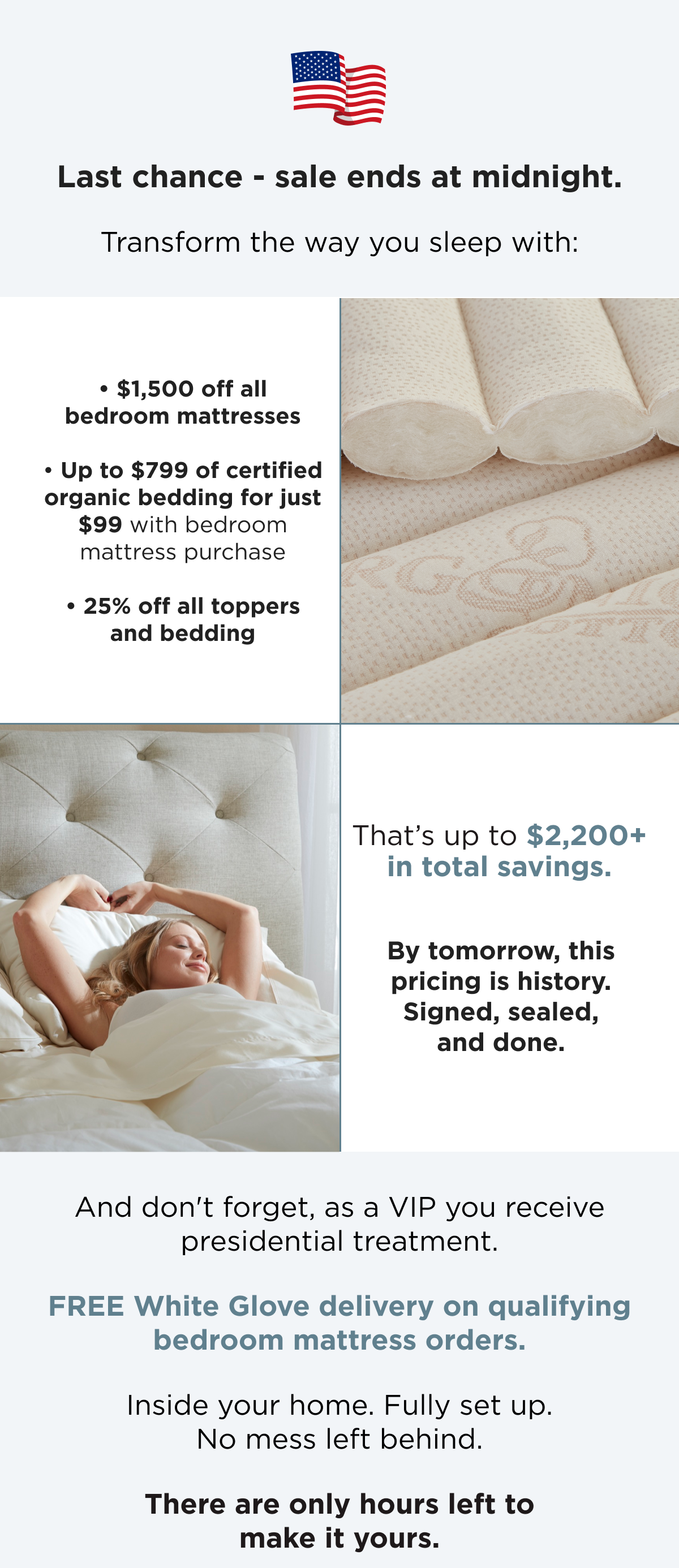 Last chance sale ends at midnight