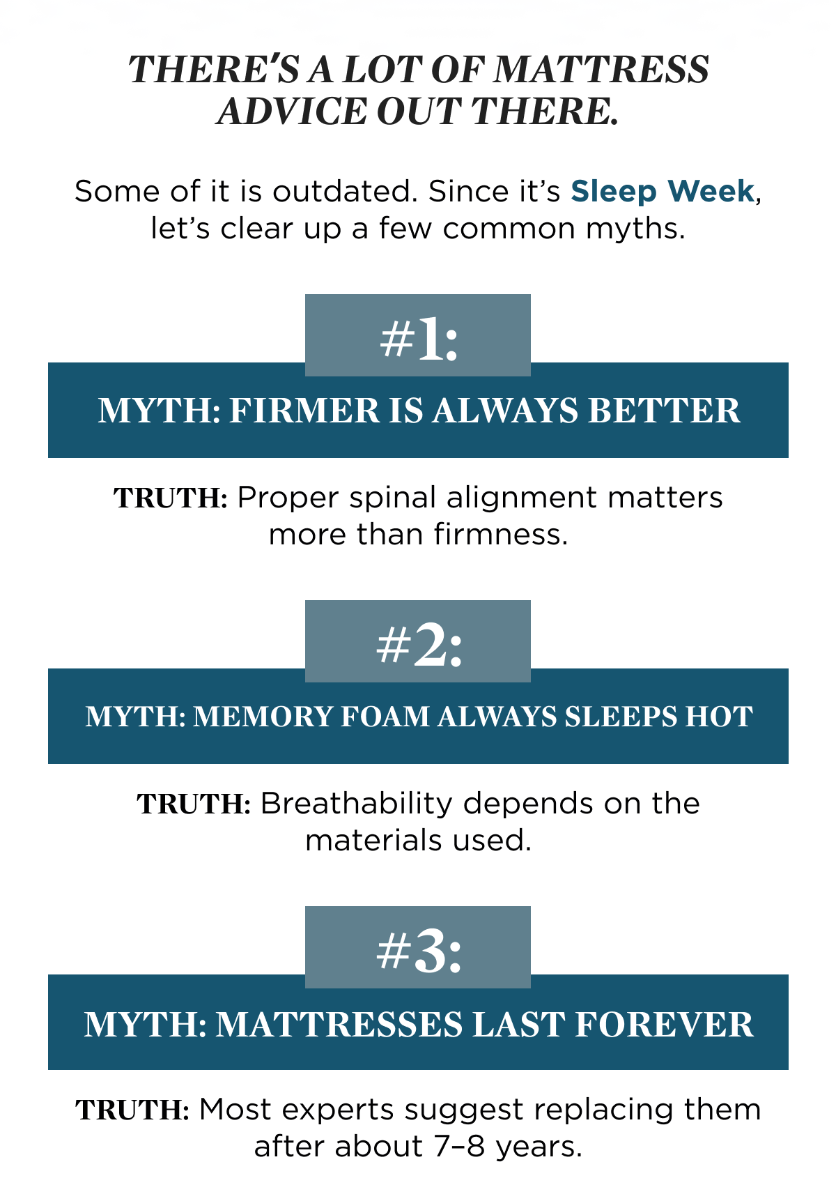 Since it's Sleep Week, let's clear up a few common myths