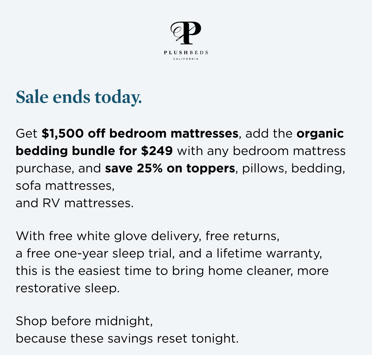 Sale ends today