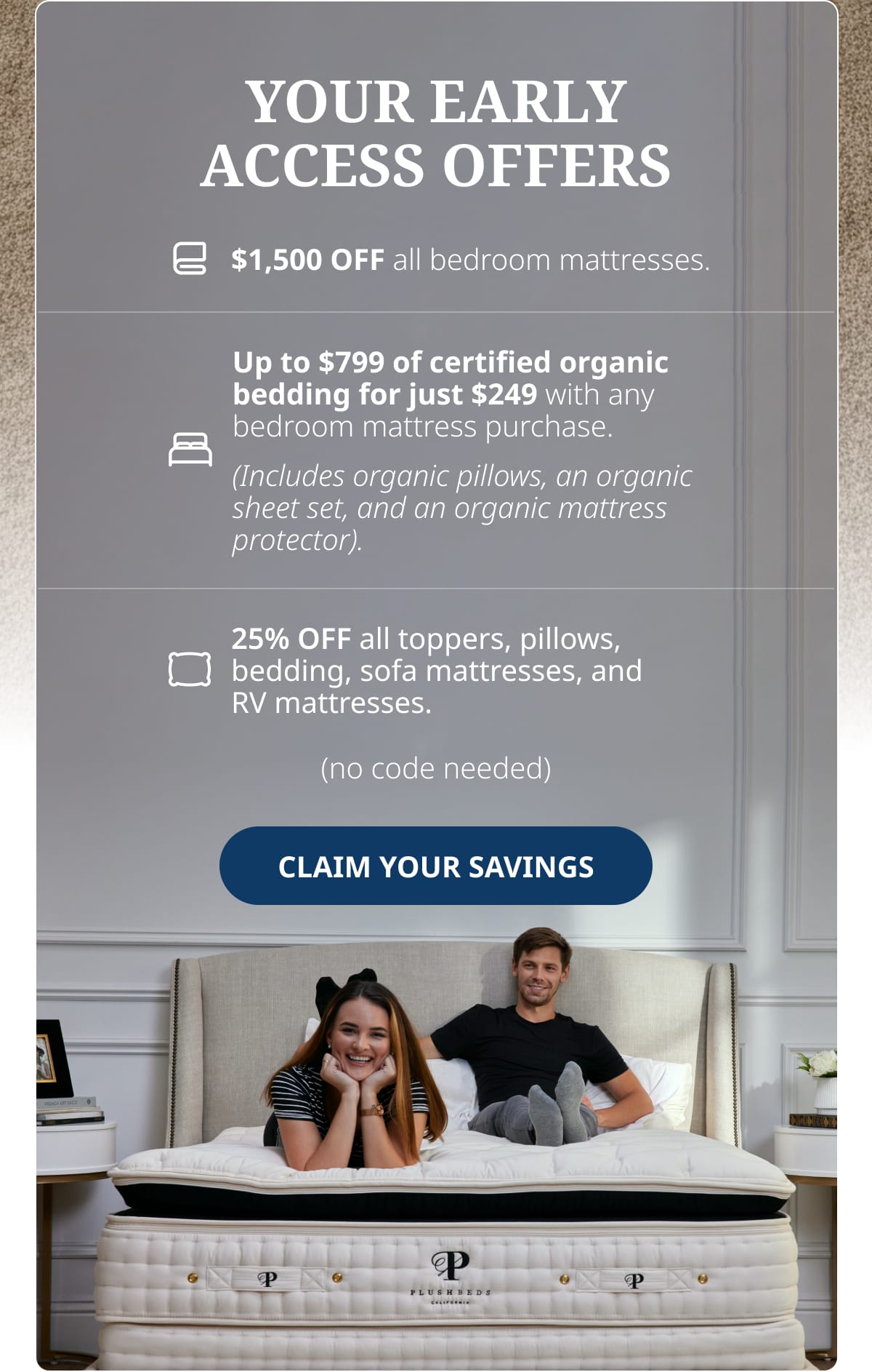CLAIM YOUR SAVINGS