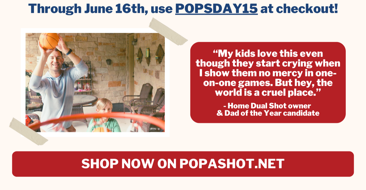 Through June 16th, use POPSDAY15 at checkout!  Shop now on popashot.net