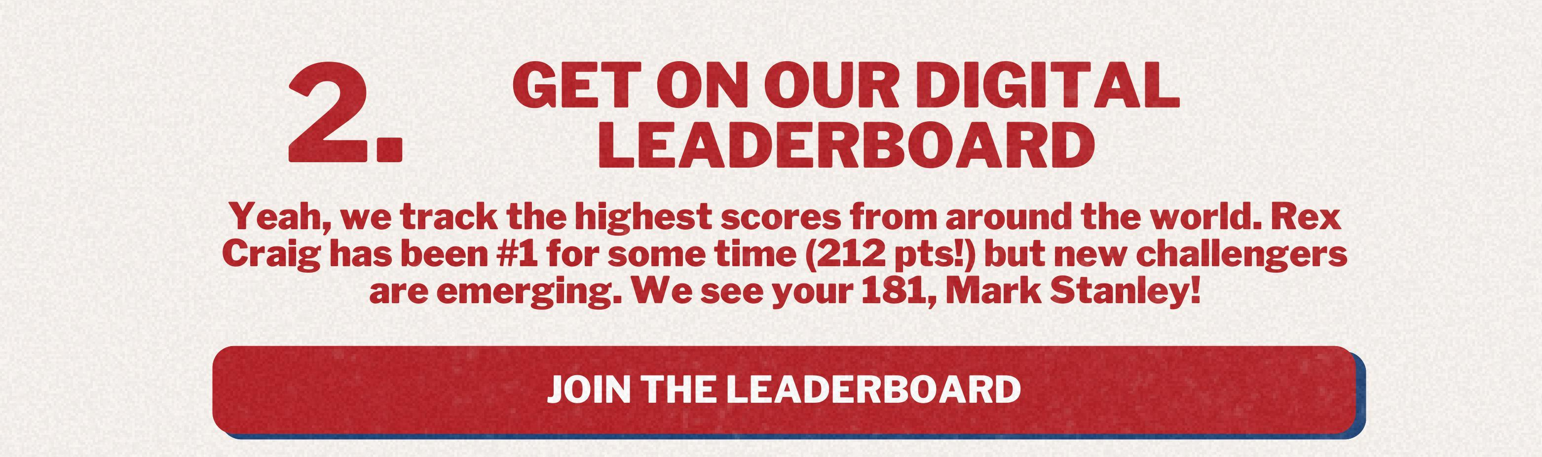 2. Get on our digital leaderboard