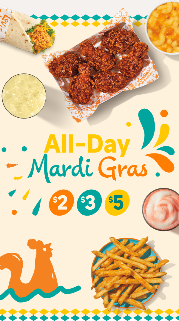 Mardi Party All Day on Tuesdays*
