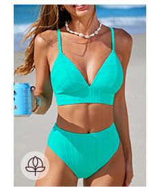 Popvil Eco-Friendly Special Material Patchwork Bikini Set