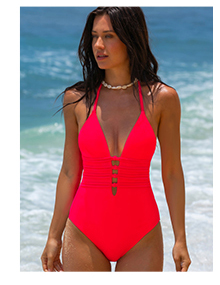 Popvil Solid Color Bandage Design One Pieces