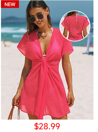 Lace Up Solid Color Cover-Ups