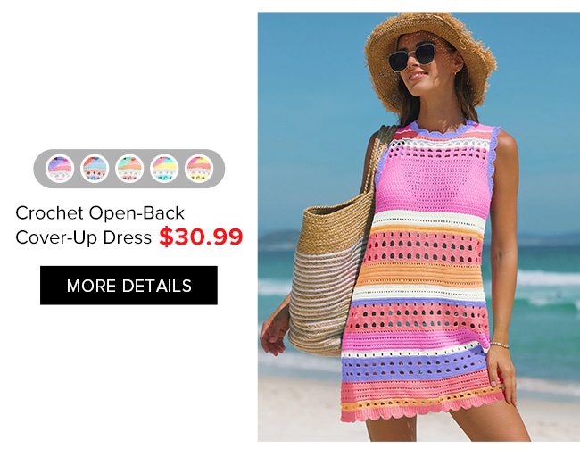 Crochet Open-Back Cover-Up Dress