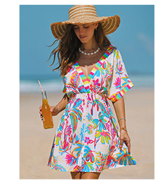 Rainbow Crochet Cover-Up Dress