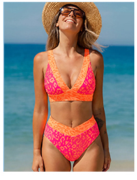 Leopard Print Crisscross Bikini Set