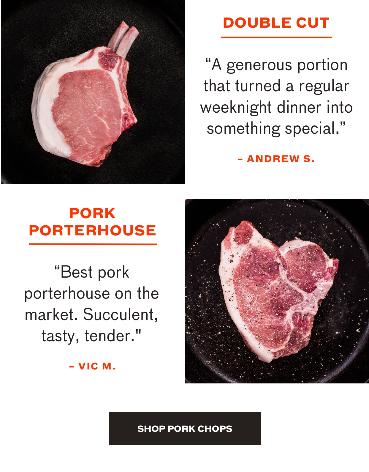 Shop Double Cut Pork Chop & Pork Porterhouse