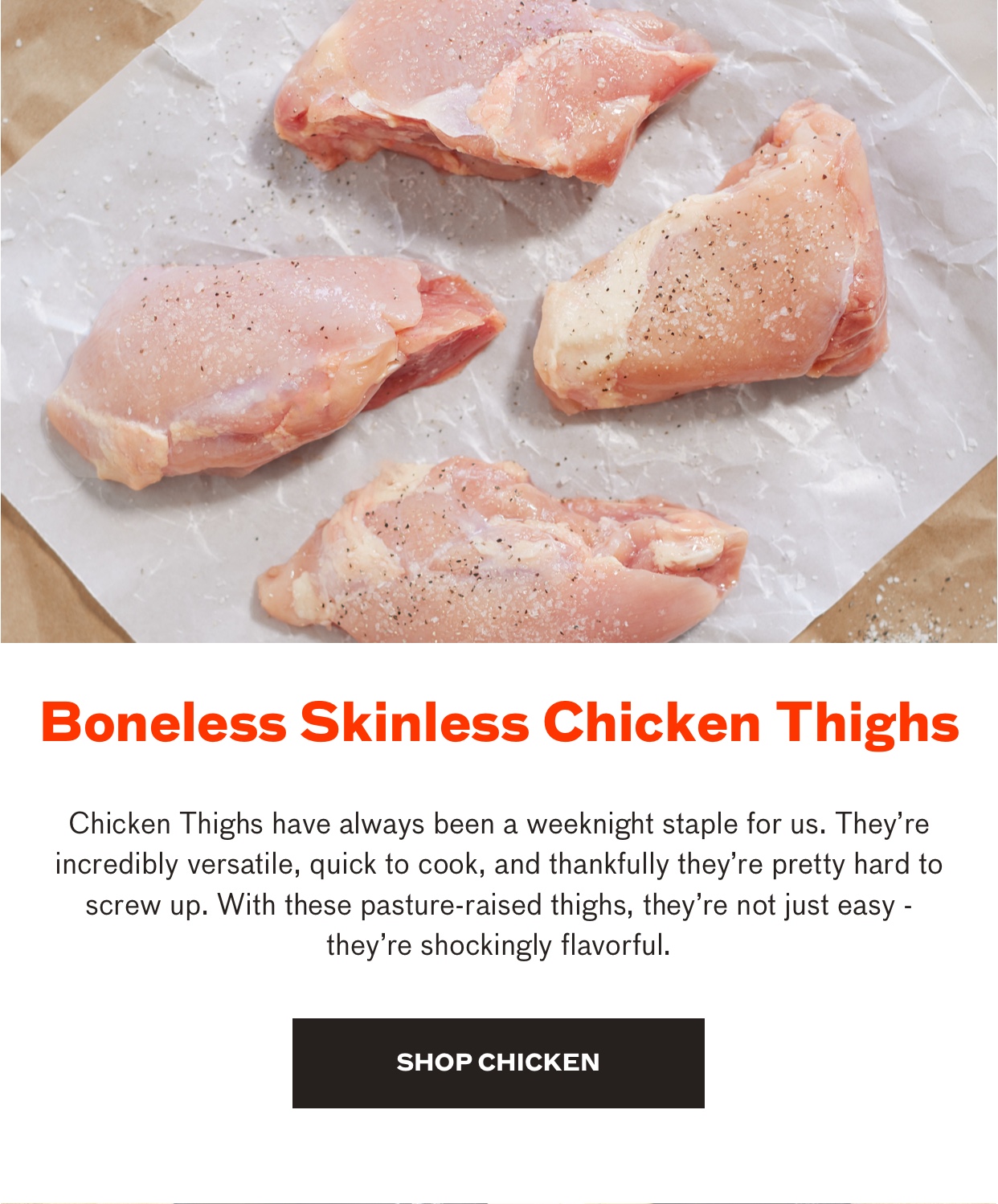 Shop Boneless Skinless Chicken Thighs