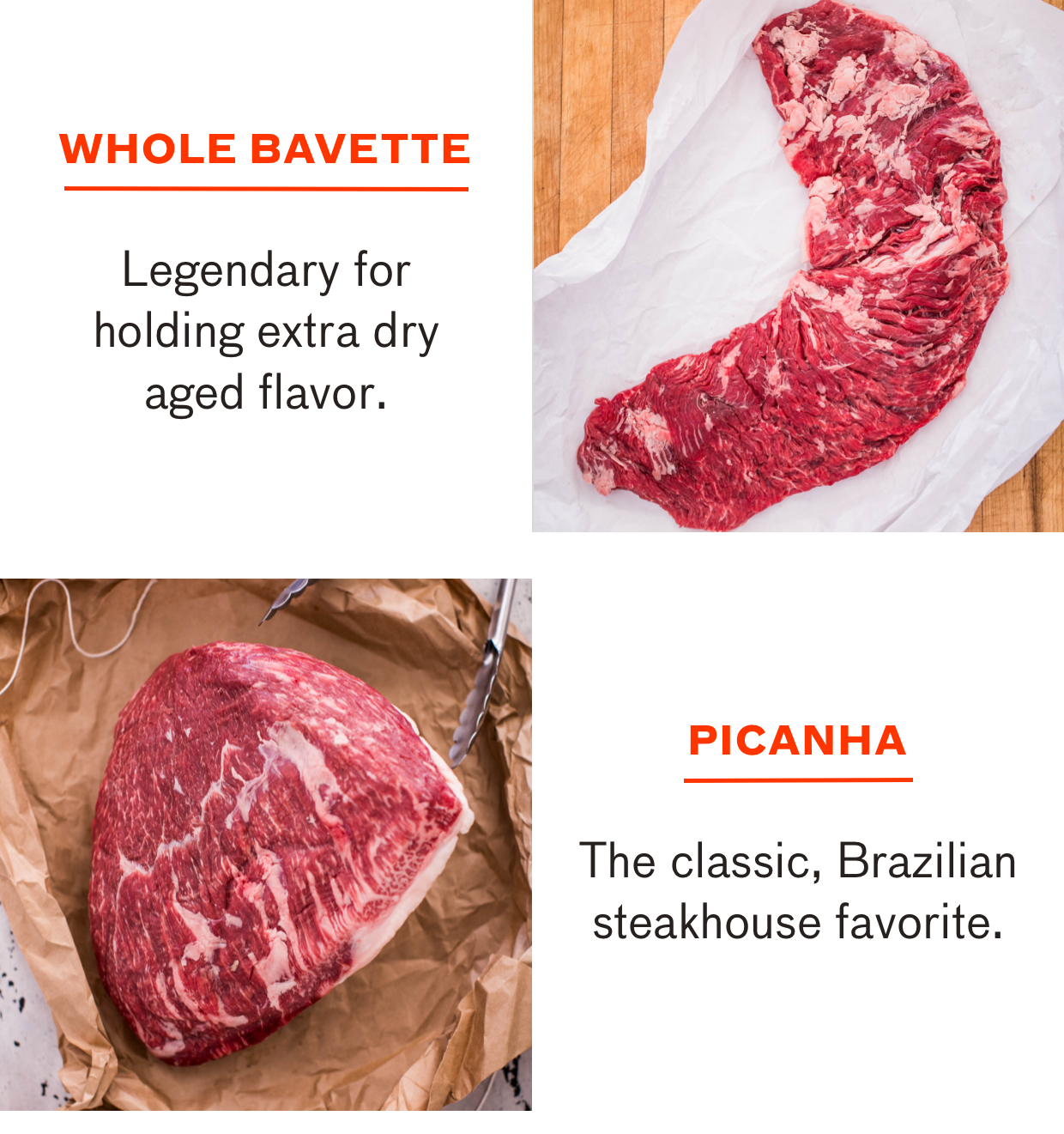 Whole Bavette, Picanha