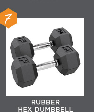 7. Rubber Hex Dumbbell