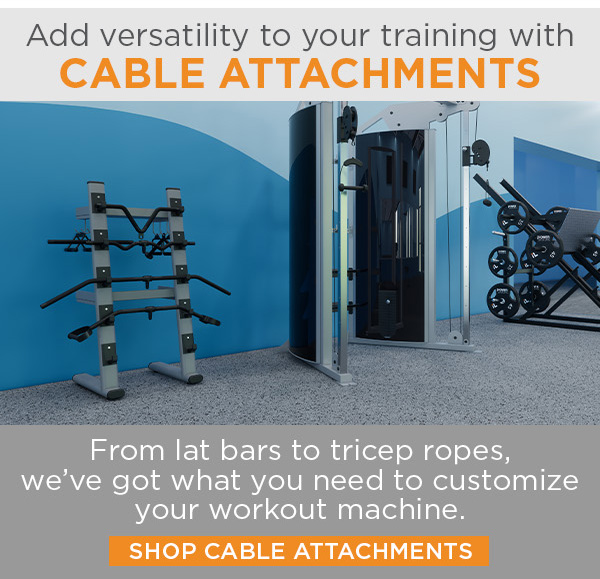 Add versatility to your training with cable attachments | From lat bars to tricep ropes, we've got what you need to customize your workout machine. | Shop Cable Attachments
