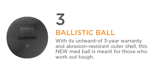 3. Ballistic Ball | With its unheard-of 3-year warranty and abrasion-resistant outer shell, this NEW med ball is meant for those who work out tough.