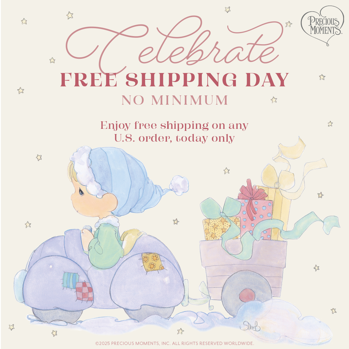 Free shipping, no minimum today only