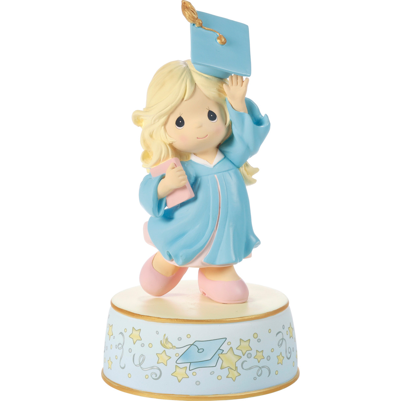 From Cap And Gown To New Horizons Blonde Girl/Blue Gown Graduation Musical