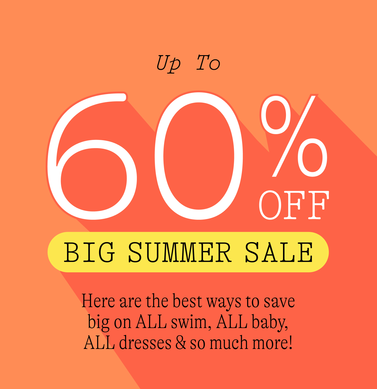 Up to 60% off big summer sale: Here’s all the best way to save big on ALL swim, ALL baby, ALL dresses & so much more!