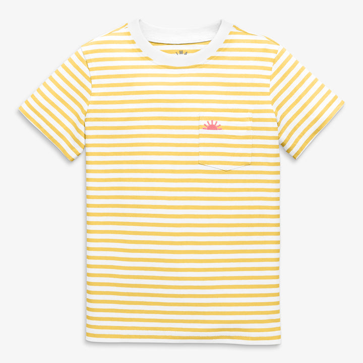 Kids embroidered pocket tee in stripe