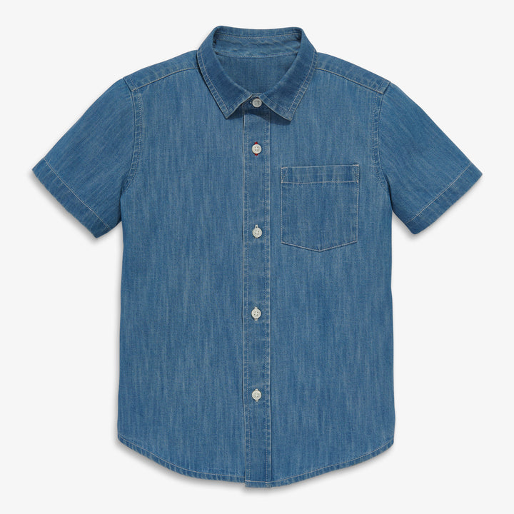 Kids short sleeve chambray button down