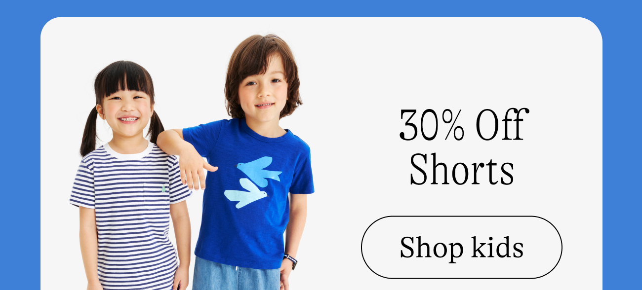 30% off shorts / shop kids