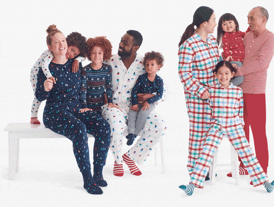 Holiday PJs For All Are  Here Now! Our holiday PJs are&nbsp;making an early entrance this year. Shop our colorful collection of mix-and-match prints for baby, kids, and adults. shop now