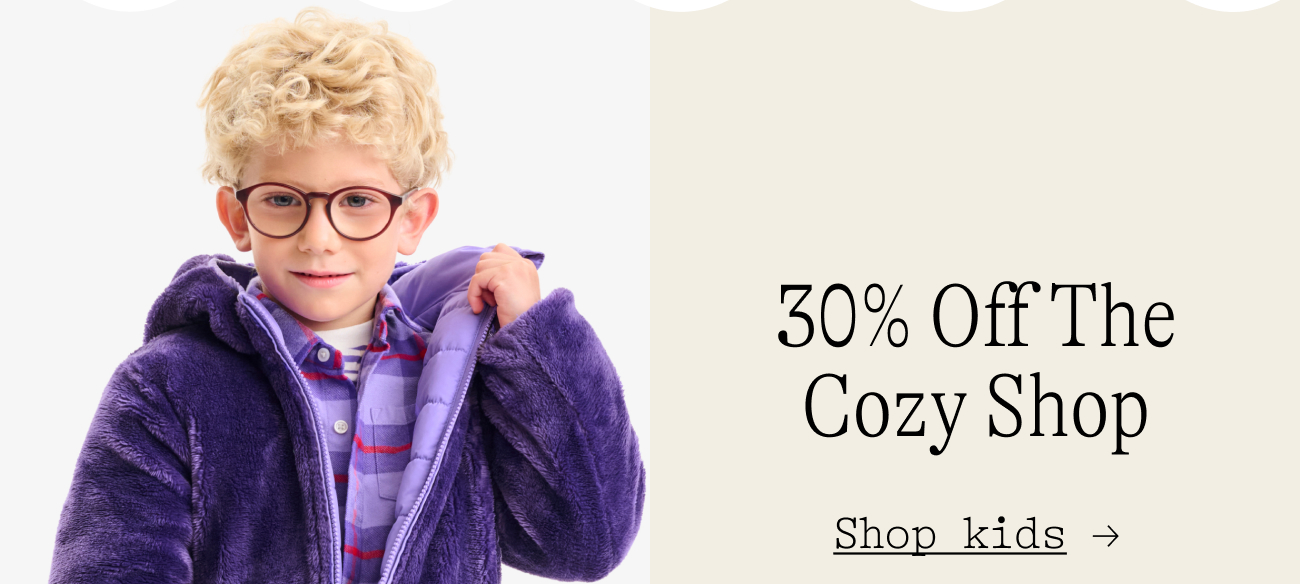 30% Off The Cozy Shop shop kids