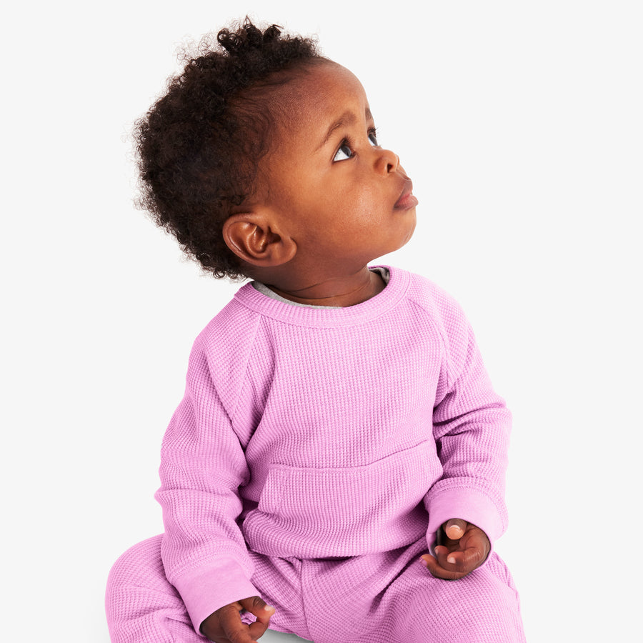 Baby heathered waffle pocket tee