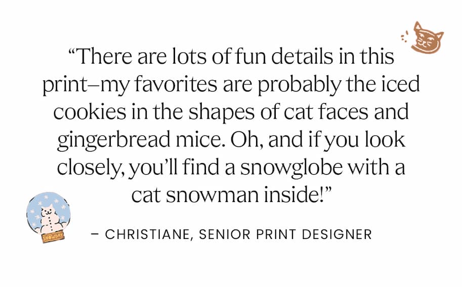 There are lots of fun details in this print says Christiane senior print designer 