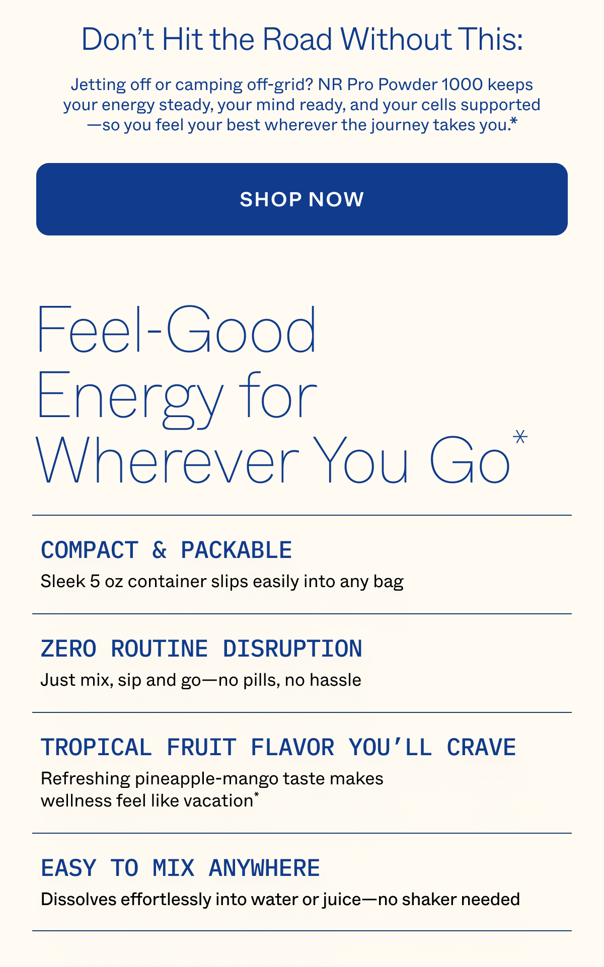 Feel good energy wherever you fo