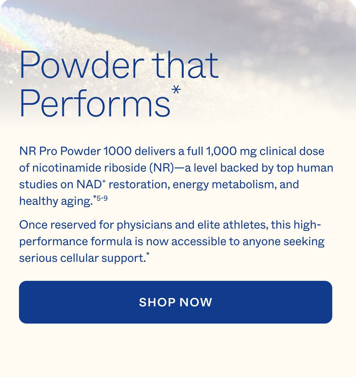 Powder that performs