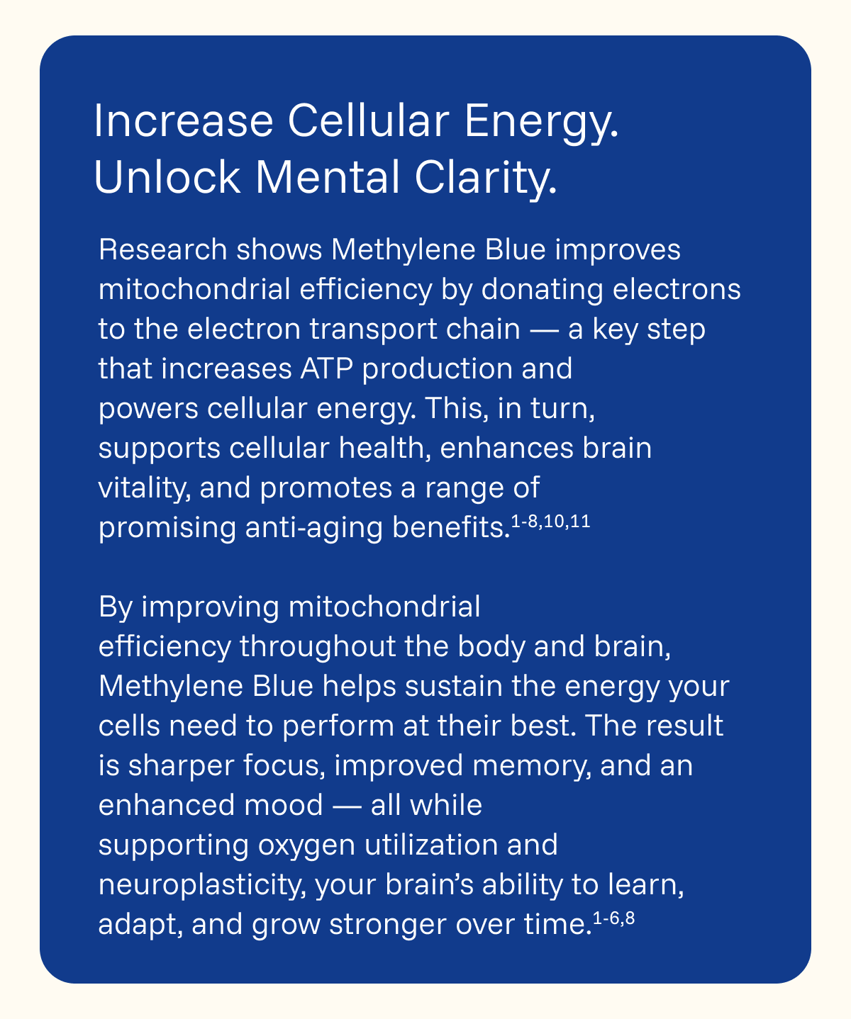 Increase cellular energy