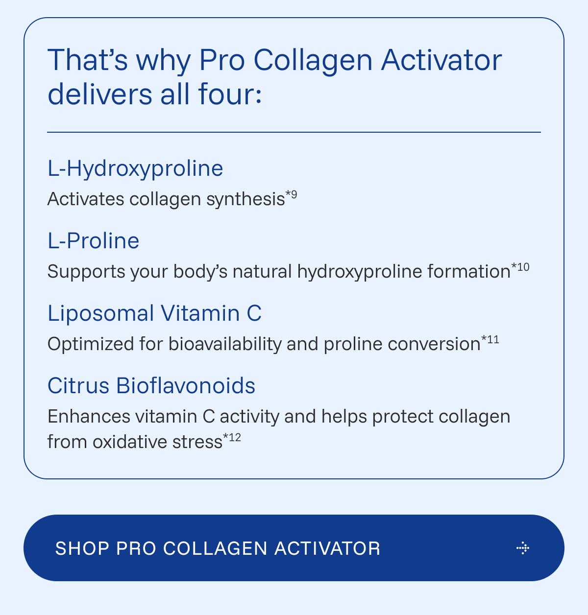 That’s why Pro Collagen Activator delivers all four: 