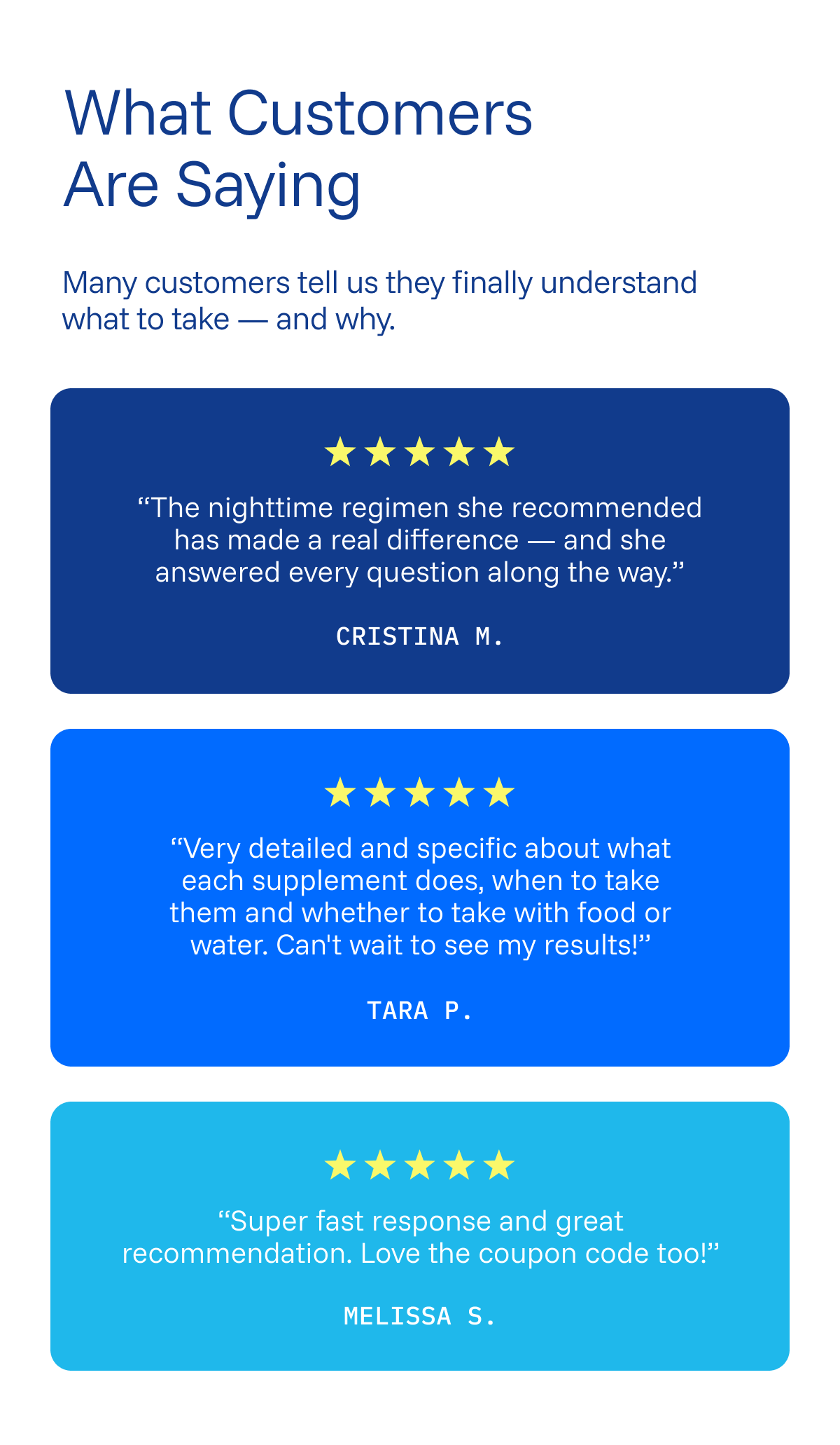 What customers are saying