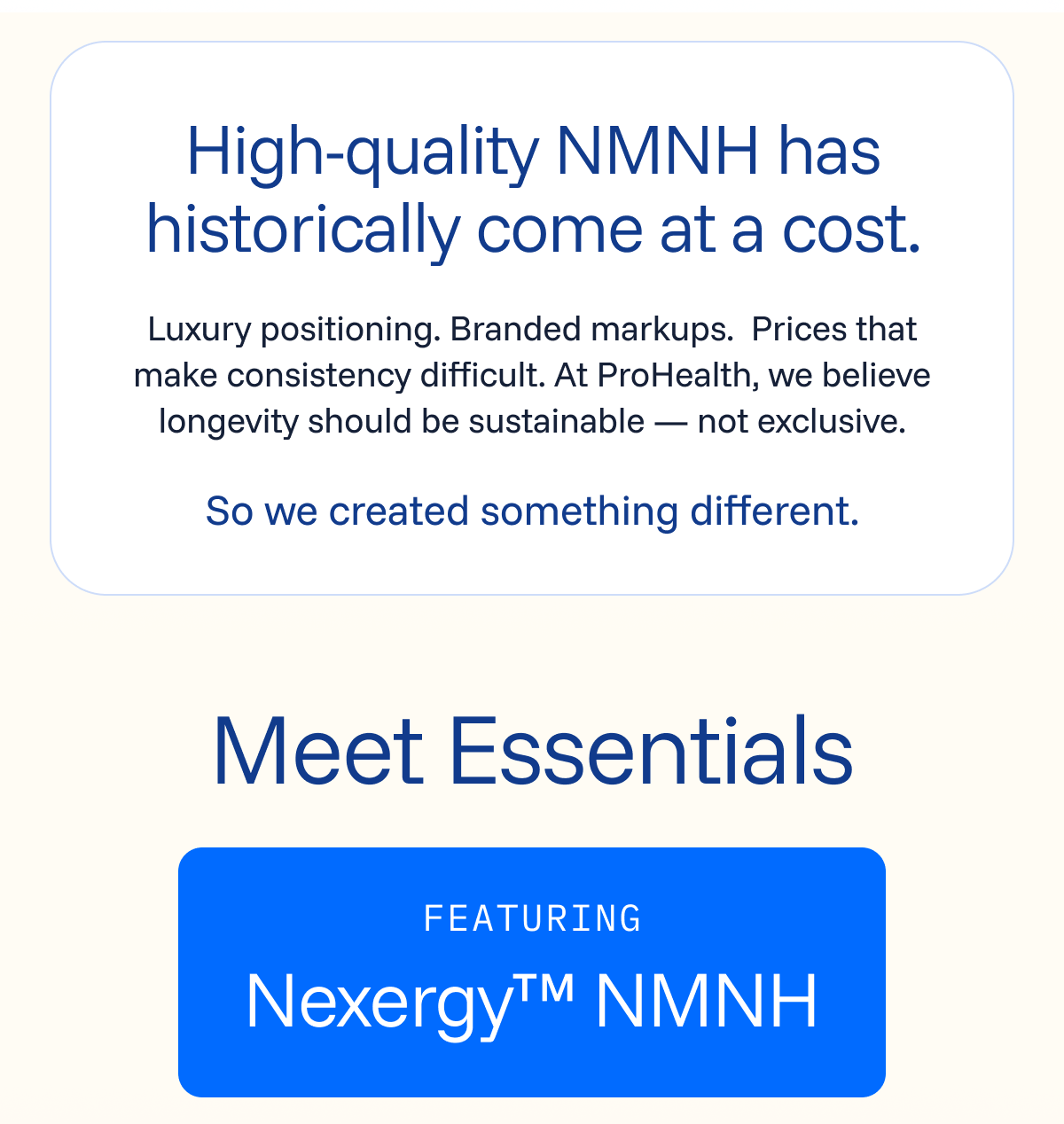 Meet Essentials, featuring Nexergy™ NMN 