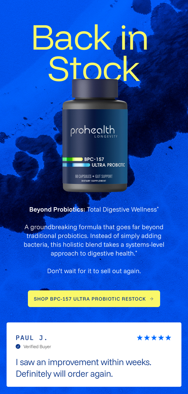 BPC-157 Ultra Probiotic Back in Stock