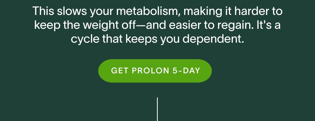 This slows your metabolism, making it harder to keep the weight off—and easier to regain. It's a cycle that keeps you dependent.