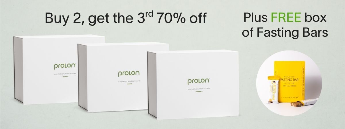 Buy 2, get the 3rd for 70% off plus FREE box of Fasting Bars