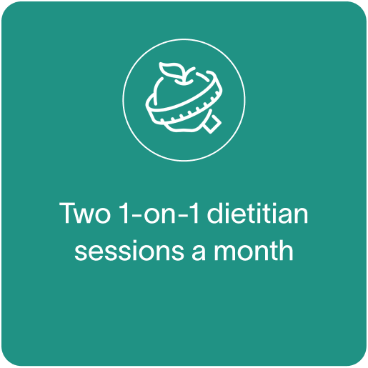 Two 1-on-1 dietitian sessions a month