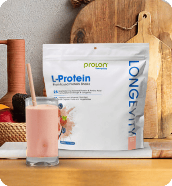 Blended berry protein shake