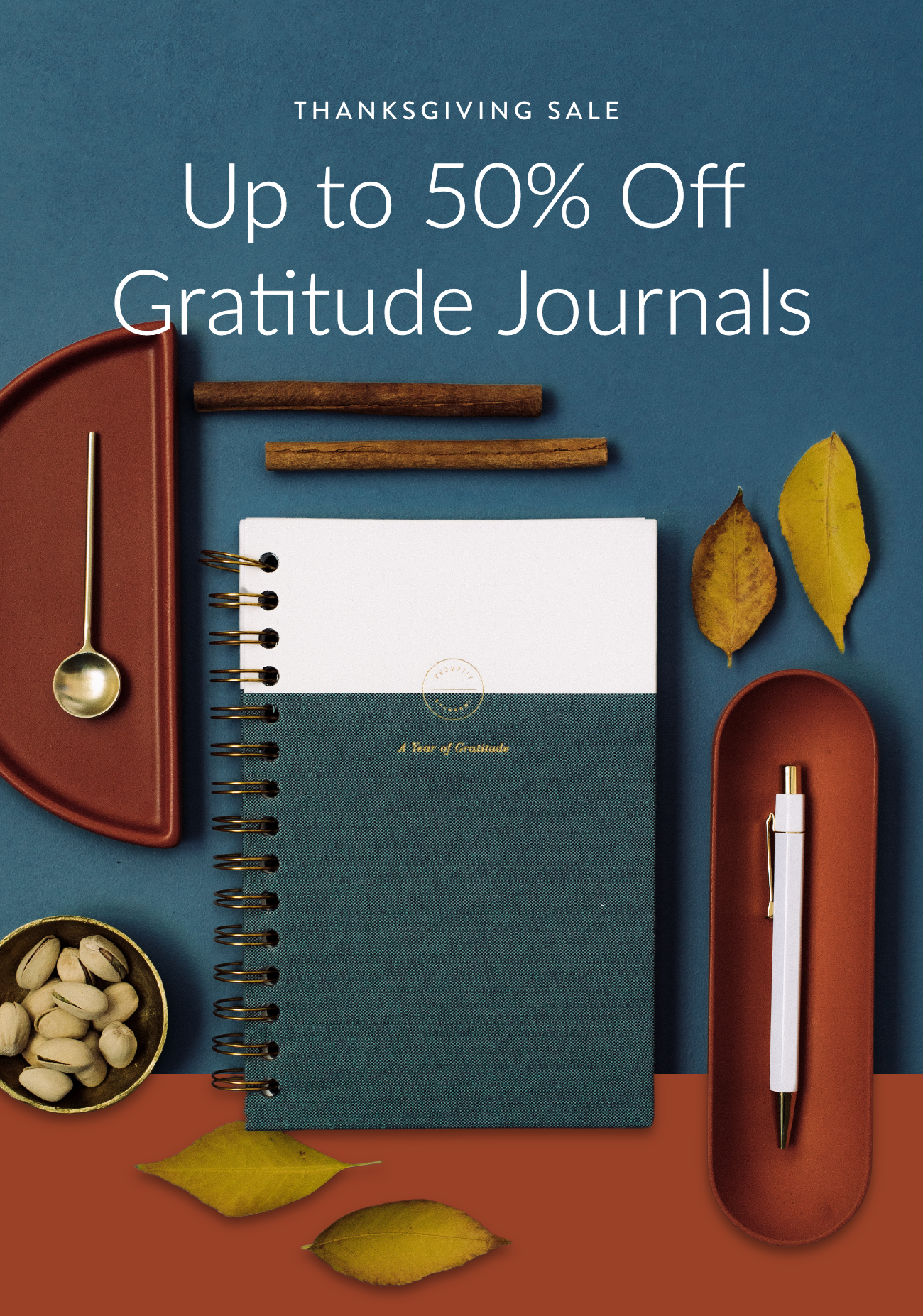 THANKSGIVING SALE. Up to 50% Off Gratitude Journals 