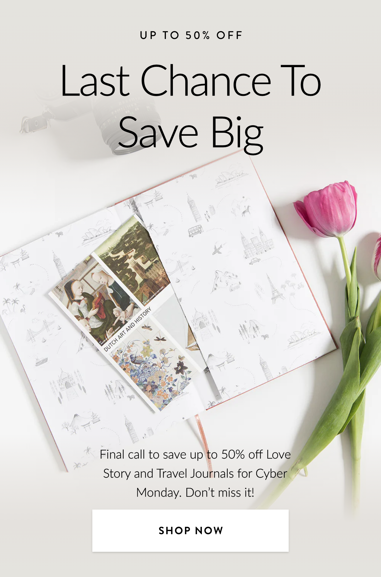 UP TO 60% OFF SELECT JOURNALS. LAST CHANCE TO SAVE BIG. Final call to save up to 60% on our bestselling Promptly Journals for Cyber Monday! Don't miss it!